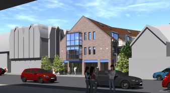 Immobilie Quickborn - Zentraler Neubau in Quickborn - Erstbezug April 2023
2-Zimmer-Wohnung mit Fahrstuhl im Dachgeschoss